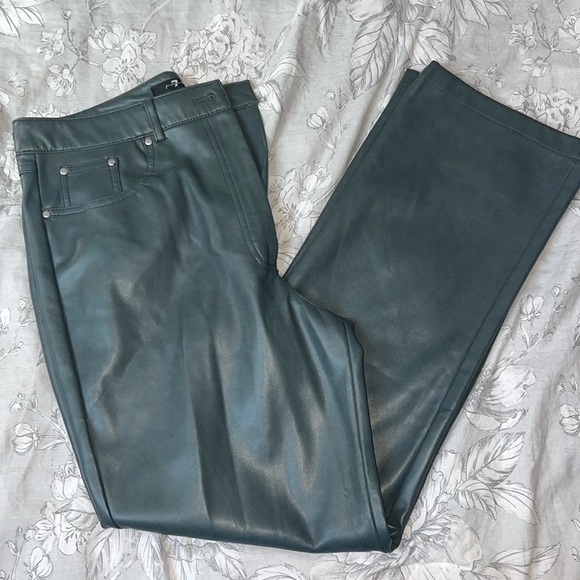 Green leather pants (L) - Picture 1 of 3